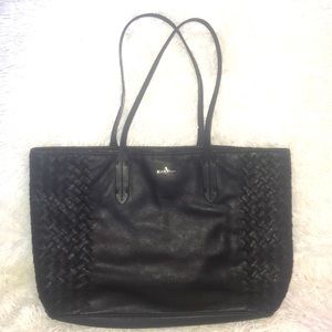 Cole Haan Black Weave Large Shoulder Woven Leather